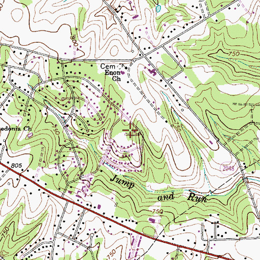 Topographic Map of Rolling Hills, NC