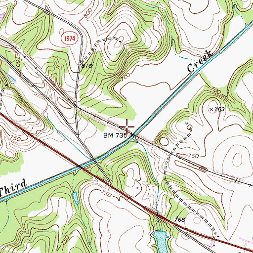 Topographic Map of Rowan Mills (historical), NC
