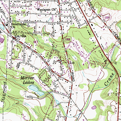 Topographic Map of Rowan Terrace, NC