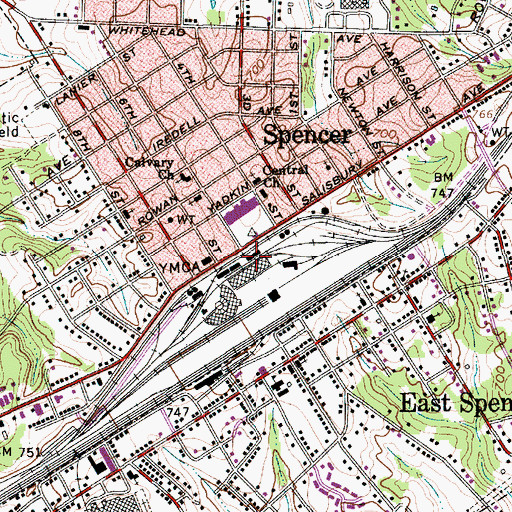 Topographic Map of State Transportation Museum, NC