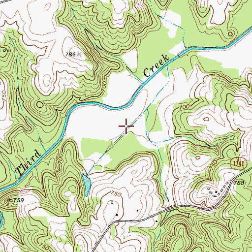 Topographic Map of Unity (historical), NC