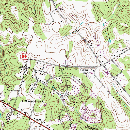 Topographic Map of Westcliff, NC