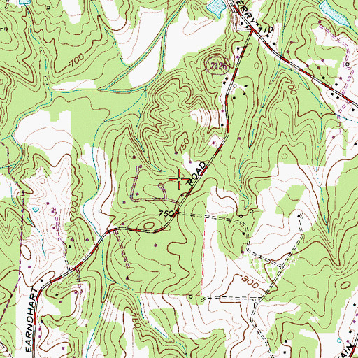 Topographic Map of Woodbine, NC