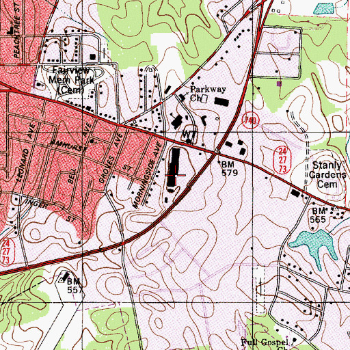 Topographic Map of Eastgate Shopping Center, NC
