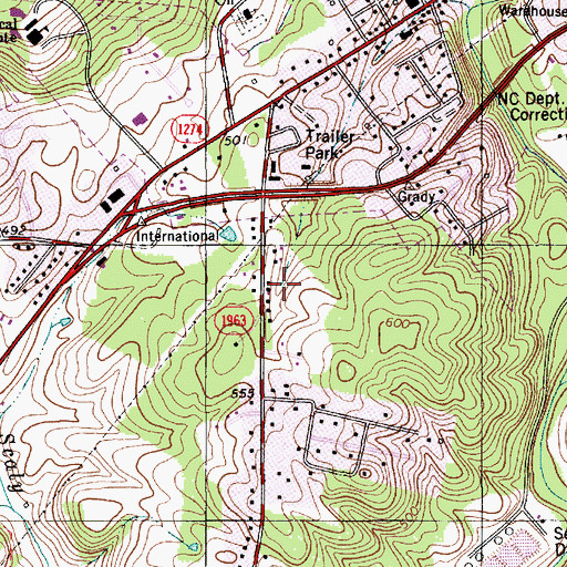 Topographic Map of Endy, NC