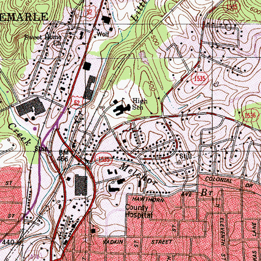 Topographic Map of Peggy Jo Park, NC