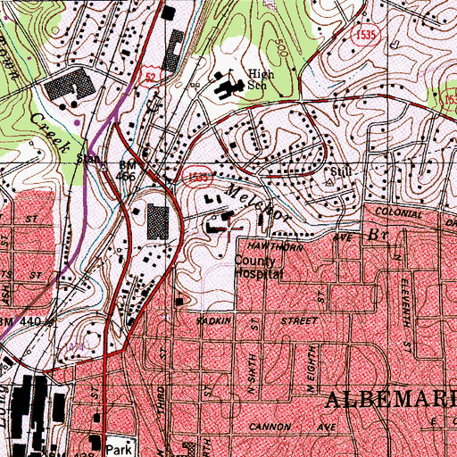 Topographic Map of Quenby Mall, NC