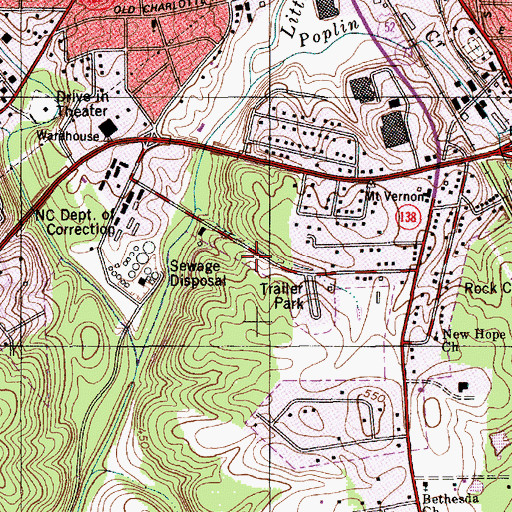 Topographic Map of Royal Park, NC
