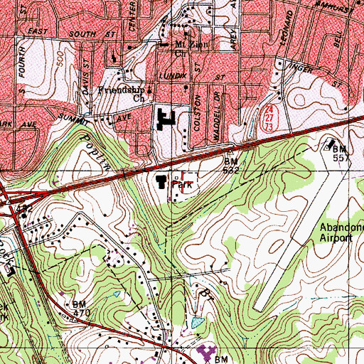Topographic Map of South Albemarle Park, NC