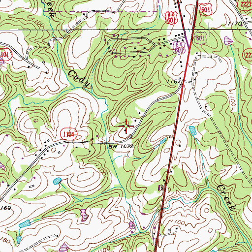 Topographic Map of Cody Park, NC
