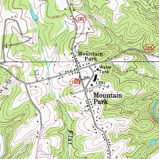 Topographic Map of Mountain Park Elementary School, NC
