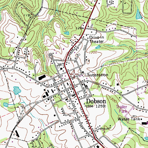 Topographic Map of Reeves-Freeman House, NC