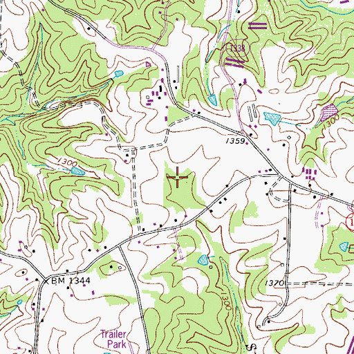 Topographic Map of Rusk (historical), NC