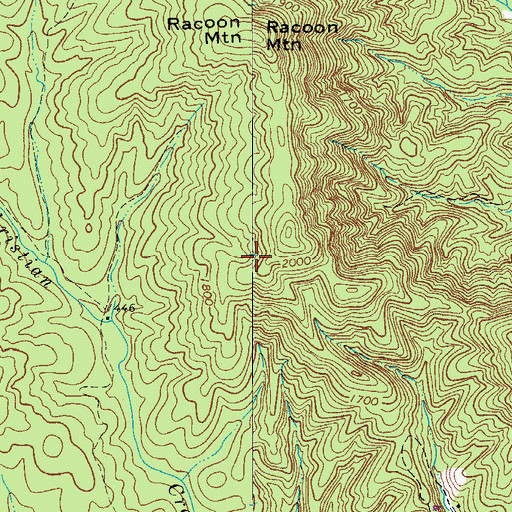 Topographic Map of Warrior Mountain, NC