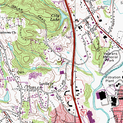 Topographic Map of Westwood Park, NC