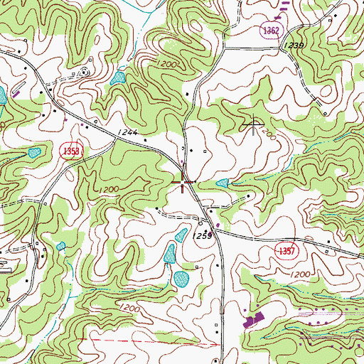 Topographic Map of White Plains Elementary School, NC