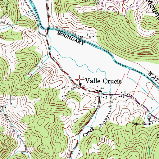 Topographic Map of Mast General Store, NC