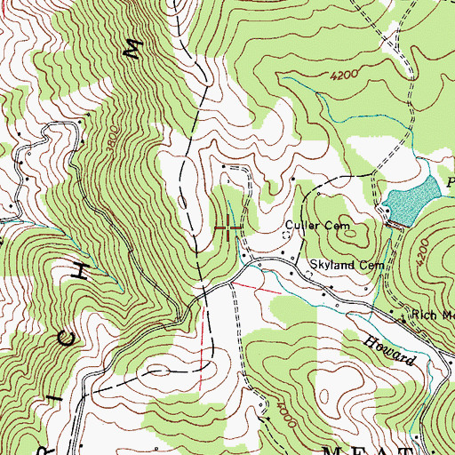 Topographic Map of McBrides Mill (historical), NC