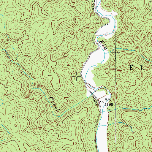 Topographic Map of Powderhorn Mountain, NC