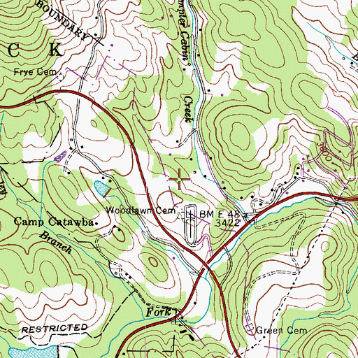 Topographic Map of Ski Mountain, NC