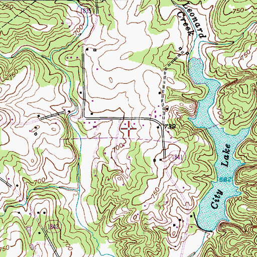 Topographic Map of Bryans Woods, NC