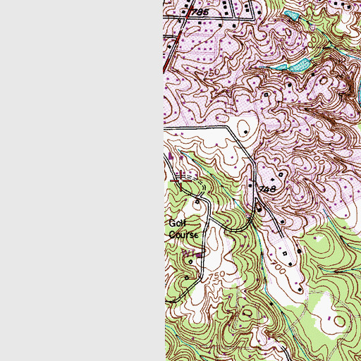 Topographic Map of Country Club Estates, NC