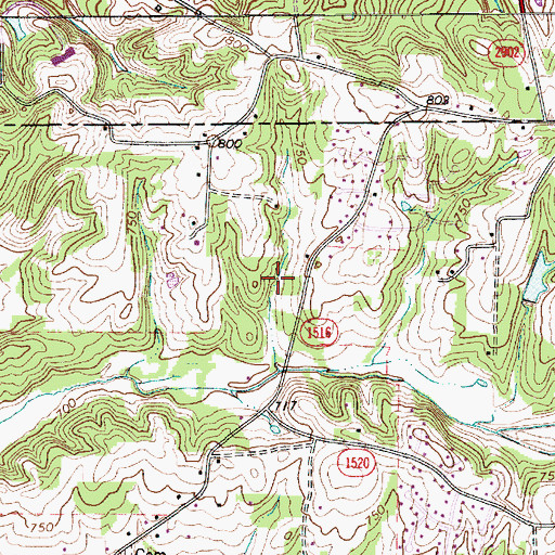 Topographic Map of Creadmore, NC
