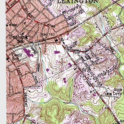 Topographic Map of Davidson Plaza Shopping Center, NC