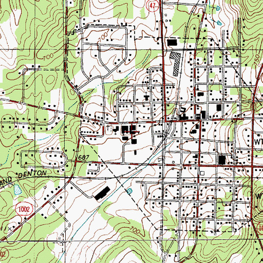 Topographic Map of Denton High School, NC