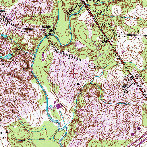 Topographic Map of Eastern Heights, NC
