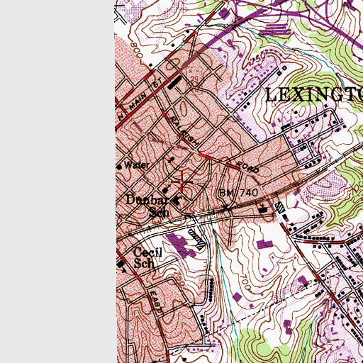 Topographic Map of East Fourth Street Park, NC