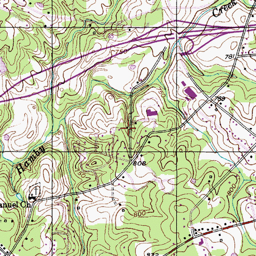 Topographic Map of E Lawson Brown Junior High School, NC