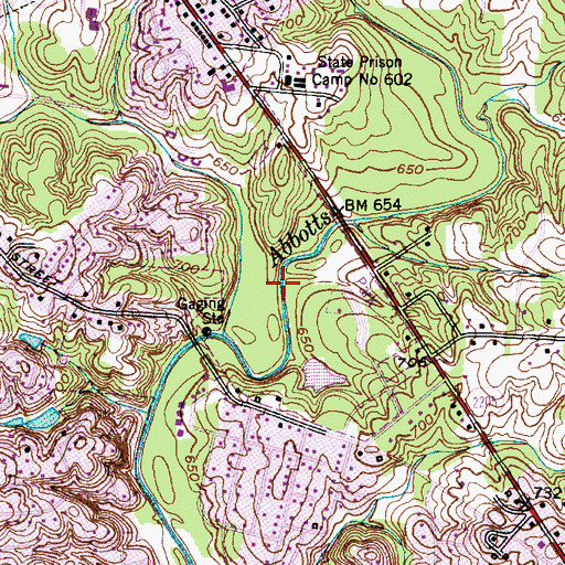 Topographic Map of Finch Park, NC