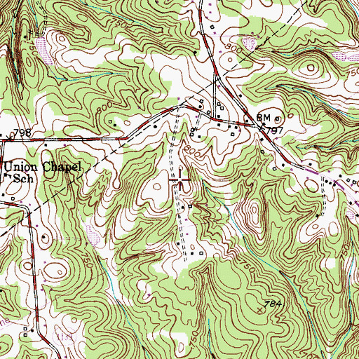 Topographic Map of Jubilee Acres, NC