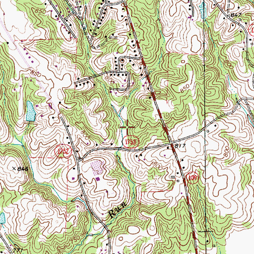 Topographic Map of Ledford Senior High School, NC