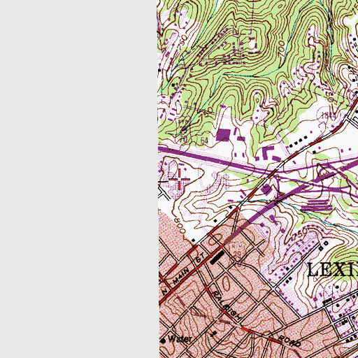Topographic Map of Lexington Senior High School, NC