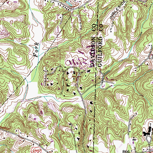 Topographic Map of Lodonberry Estates, NC