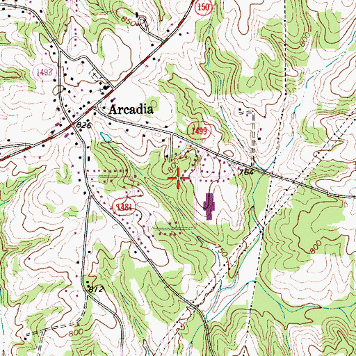 Topographic Map of Northwest Elementary School, NC