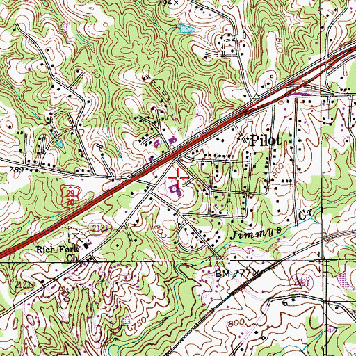 Topographic Map of Pilot Elementary School, NC