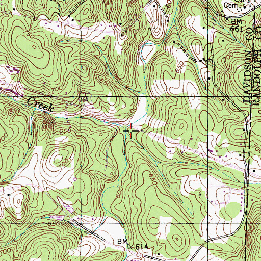 Topographic Map of Plummer Creek, NC