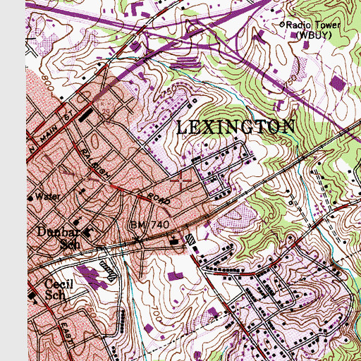 Topographic Map of Tussy Street, NC