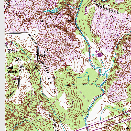 Topographic Map of Twin Oaks, NC