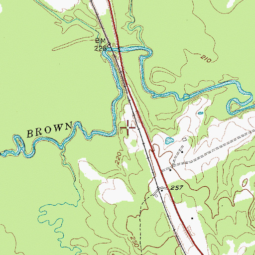 Topographic Map of Beverly (historical), NC