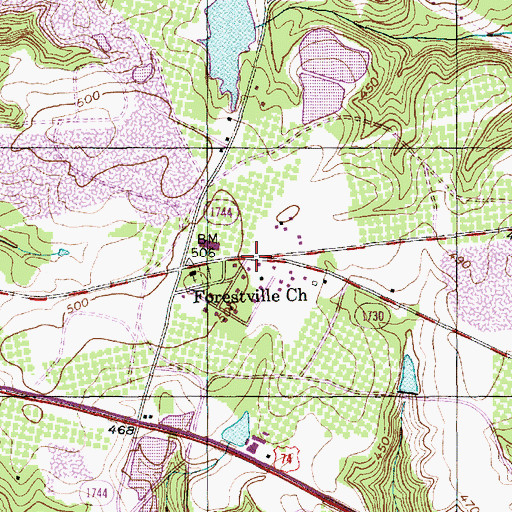 Topographic Map of Tindallsville (historical), NC