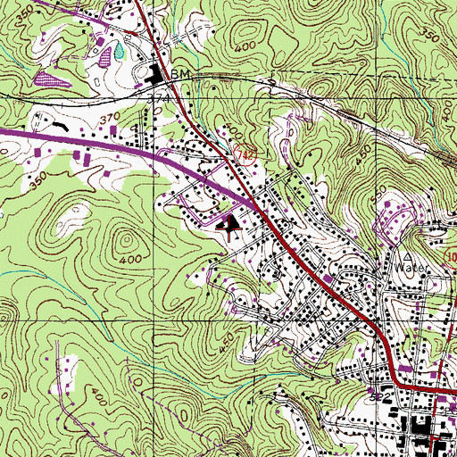 Topographic Map of Anson Middle School, NC