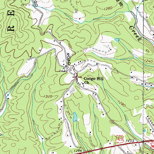 Topographic Map of Congo, NC