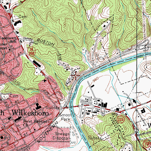 Topographic Map of Henderson (historical), NC
