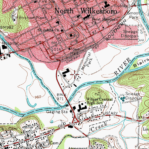 Topographic Map of Midtown Shopping Plaza, NC