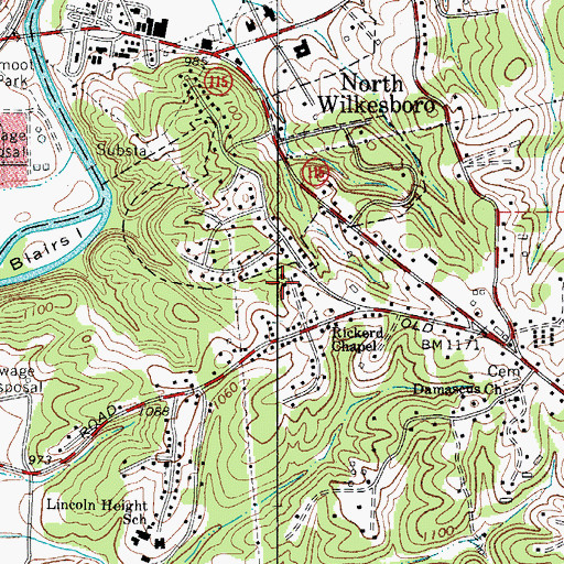 Topographic Map of New River Mental Health Center, NC