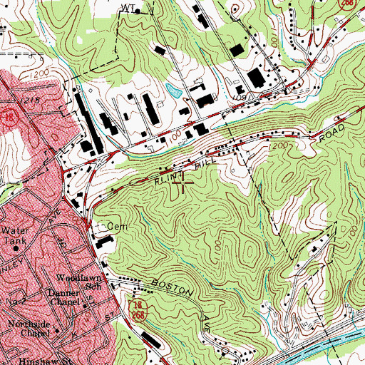 Topographic Map of North Wilkesboro Elementary School, NC